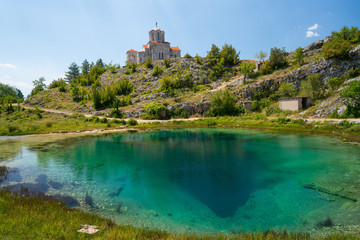 Fototapeta na wymiar Cetina water source spring in Croatia