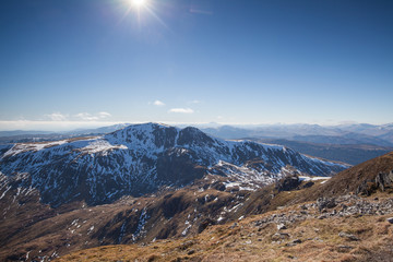 Scottish mountain on a sunny day.