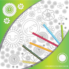 coloring book with abstract flowers live