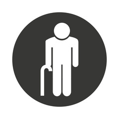 grandparent silhouette isolated icon