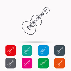 Guitar icon. Musical instrument sign.