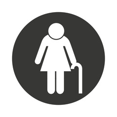 grandparent silhouette isolated icon