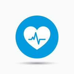 Heartbeat icon. Cardiology symbol.