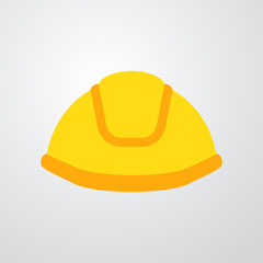 Icono plano casco amarillo en fondo degradado