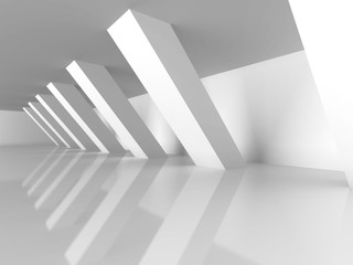 Abstract White Architecture Background. Columns Modern Design