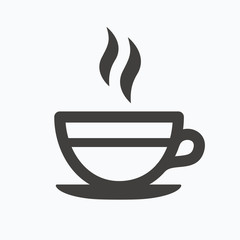 Tea cup icon. Hot coffee drink sign.