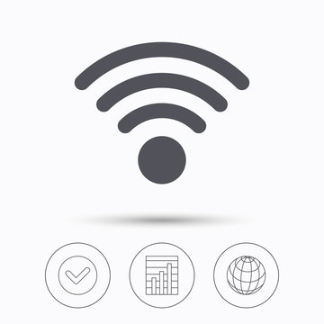 Wifi icon. Wireless internet sign.