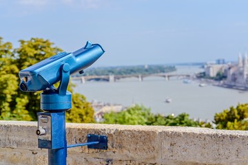 Coin operated public telescope in Budapest