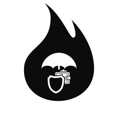 Wallet Protection Icon. Flat Design.