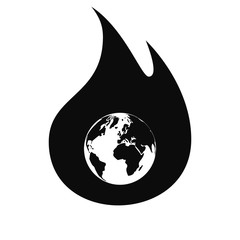 Obraz premium Flat paper cut style icon of globe