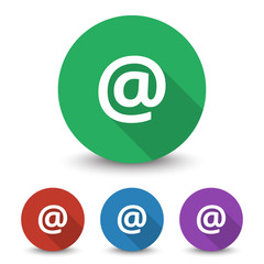 White E-Mail icon in different colors set
