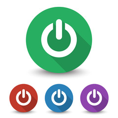 White Power icon in different colors set