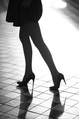 Female legs in glamour shoes