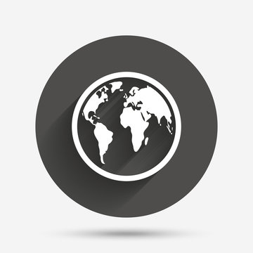 Globe sign icon. World map geography symbol.