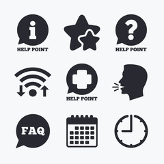 Help point icons. Question, information symbol.