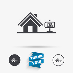 Home sign icon. House for sale. Broker symbol.