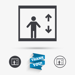 Elevator icon. Person symbol with up down arrows