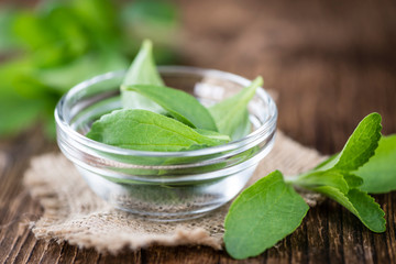 Stevia leaves (selective focus)