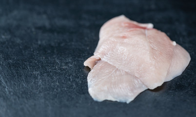 Chicken Cutlet on a slate slab
