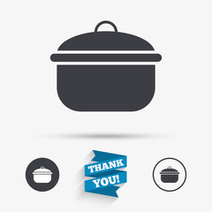 Cooking pan sign icon. Boil or stew food symbol.