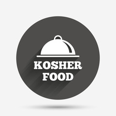 Kosher food product sign icon. Natural food.