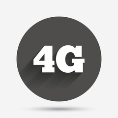 4G sign. Mobile telecommunications technology.