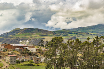 Fototapeta na wymiar Andean Town Landscape Scene Azuay Ecuador