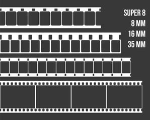 Vector Film Strip Set Illustration on black