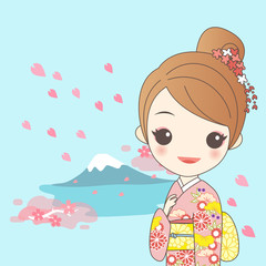 japanese girl with fujisan