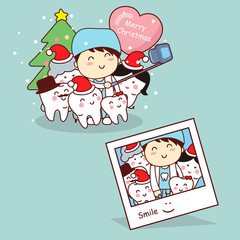  tooth and dentist are selfie