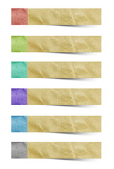 recycled paper stick on white background