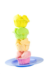 cotton wool cake. thailand dessert isolated on white background