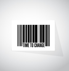 time to change barcode sign isolated concept