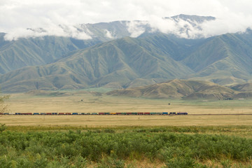 freight train in the desert