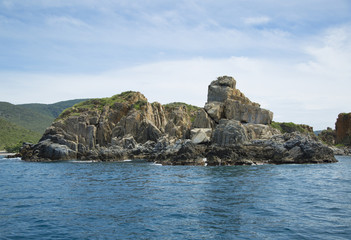 rocks washed by the sea