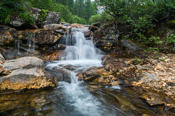 small waterfall on the Kamenka river