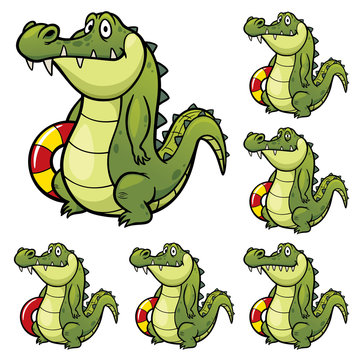 Vector Illustration of make the choice matching - Crocodile