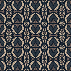Seamless doodle pattern ethnic tribal style background.