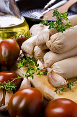 Homemade raw sausages