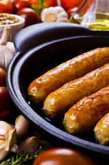 Homemade grilled sausages