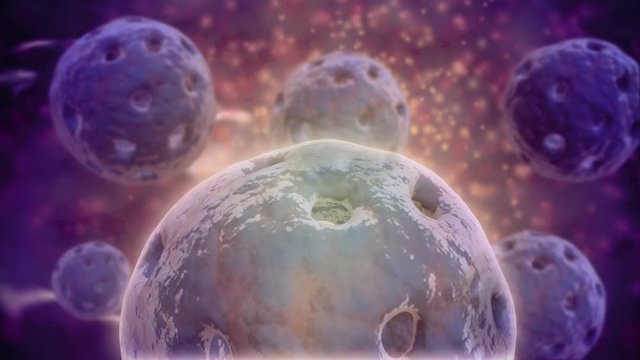 Conceptual visualization of cell nucleus. The cell nucleus acts like the brain of the cell. It helps control eating, movement, and reproduction. 