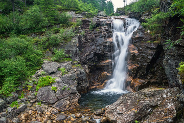 Big waterfall on the Kamenka river, in Khamar-Daban ridge