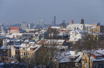 Fototapeta na wymiar Vilnius panorama in winter. Lithuania