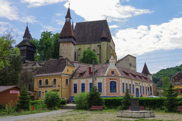 Fototapeta na wymiar Biertan, Transylvania. Tourist Saxon village with fortified church (castle) in Transylvania.
