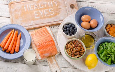 Fototapeta na wymiar Foods for healthy eyes.