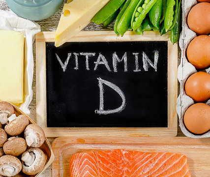 Foods rich in vitamin D. Healthy diet concept.