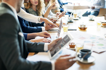 Meeting Discussion Graph Analytics Business Concept