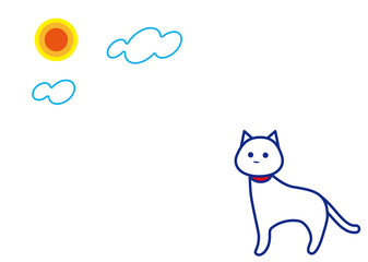 お日さま　白猫