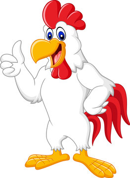 Happy rooster cartoon giving thumb up