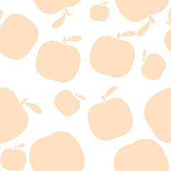 Seamless pink background with apples